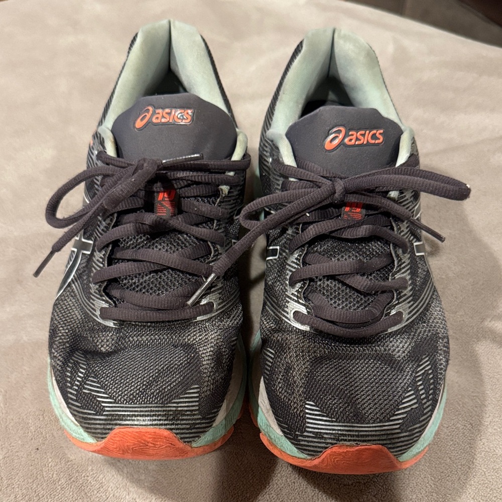 ASICS Cel-Nimbus 19 Grey Orange Teal Athletic Shoes